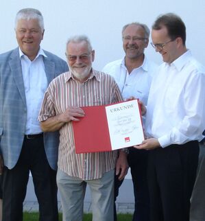 Ich durfte mit MdL Reinhold Strobl und MdL Markus Rinderspacher Alfred in 2015 zu 40 Jahren Mitgliedschaft gratulieren